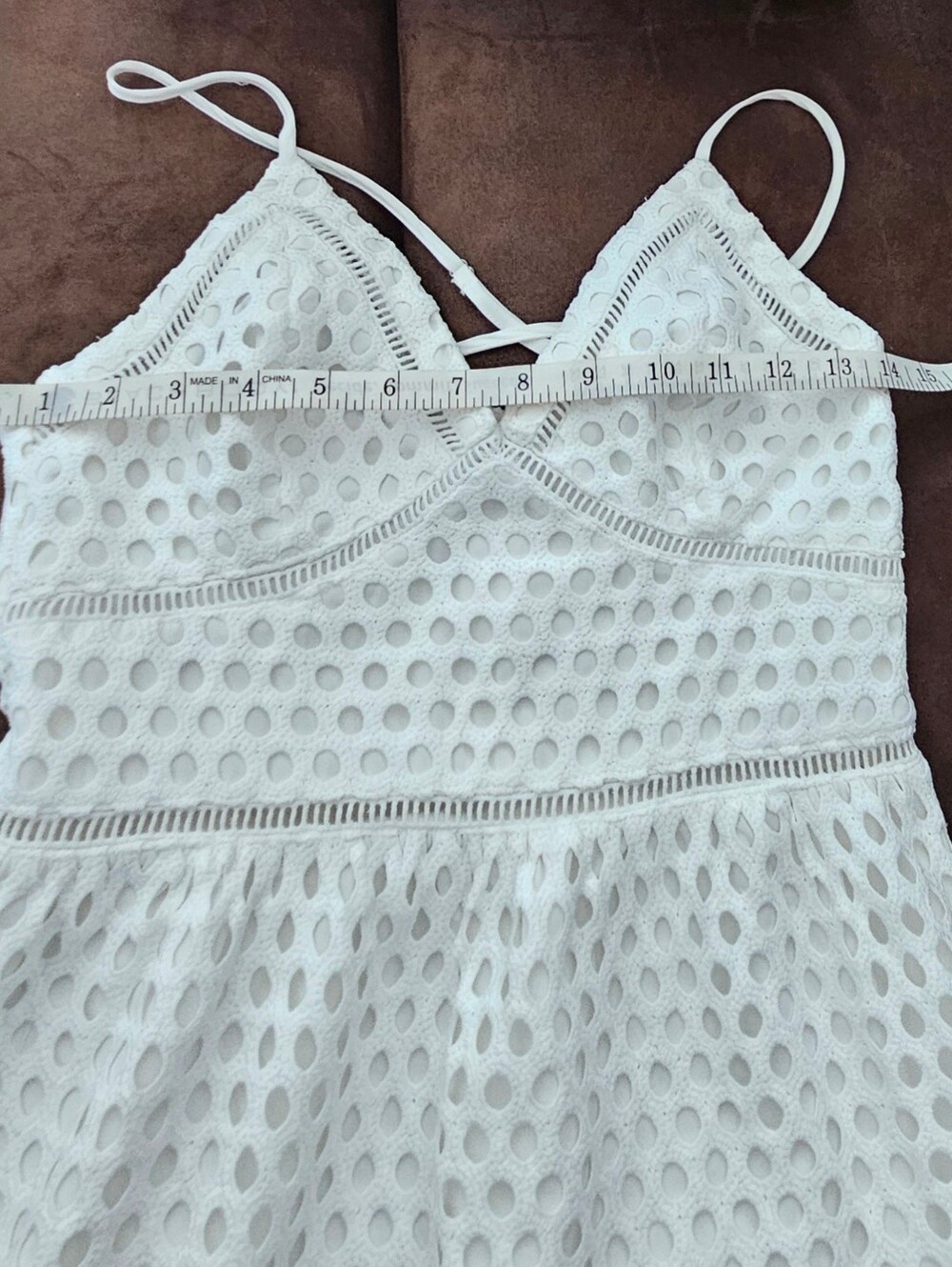 Abercrombie & Fitch White Eyelet Mini Dress Sz S - Picture 16 of 16